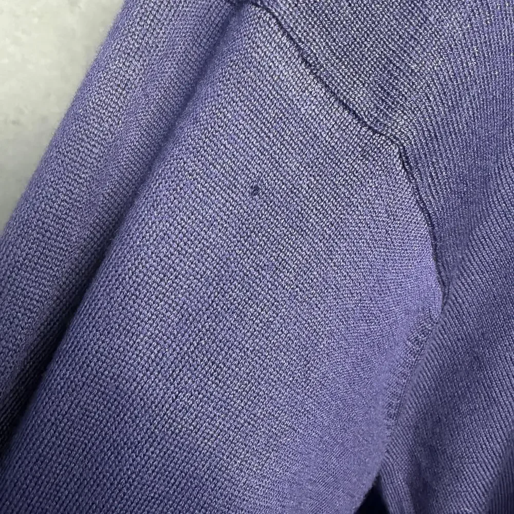 Brandini Purple Merino Wool Sweater XL Made in Italy Minimalist